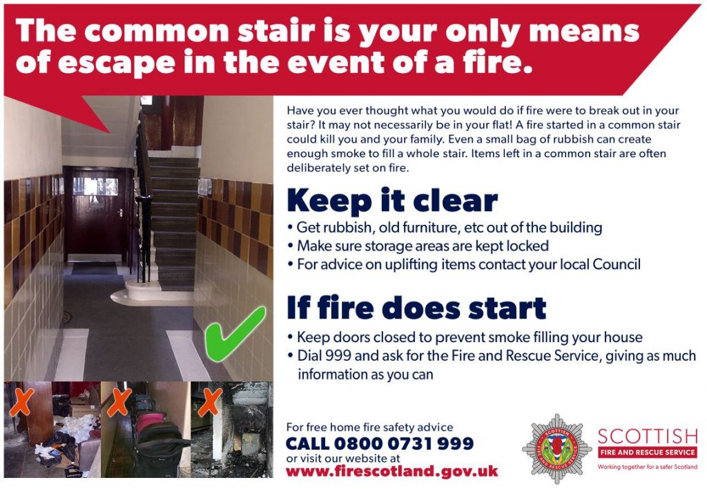 Fire safety stairwells front page Scottish Borders Housing Association